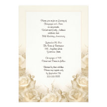 Invitation de dîner d'anniversaire de roses cinqua