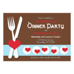 Invitation de dîner de Saint-Valentin de fourchett