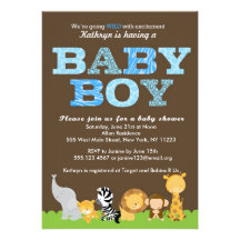 Invitation de douche de bébé de safari