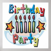 Invitation de fête d'anniversaire affiche
