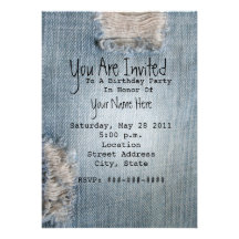 Invitation de fête d'anniversaire - blues-jean déc