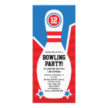 Invitation de fête d'anniversaire de bowling avec 