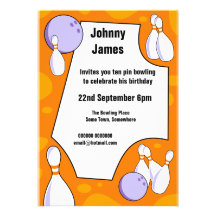 Invitation de fête d'anniversaire de bowling de Di