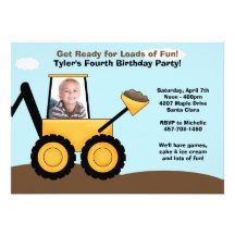 Invitation de fête d'anniversaire de construction