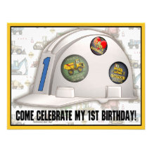 Invitation de fête d'anniversaire de construction 