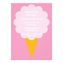 Invitation de fête d'anniversaire de coton de l'en