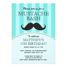 Invitation de fête d'anniversaire de coup de moust