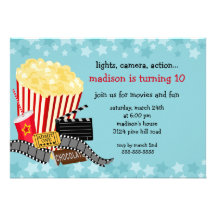 Invitation de fête d'anniversaire de film