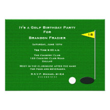 Invitation de fête d'anniversaire de golf -- 18ème