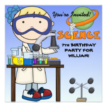 Invitation de fête d'anniversaire de la Science de