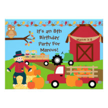 Invitation de fête d'anniversaire de récolte d'aut