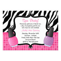 Invitation de fête d'anniversaire de spa