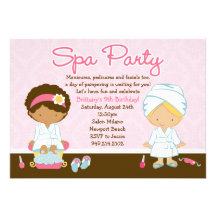 Invitation de fête d'anniversaire de spa