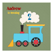 Invitation de fête d'anniversaire de train de Choo