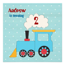 Invitation de fête d'anniversaire de train de Choo