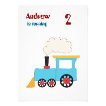 Invitation de fête d'anniversaire de train de Choo