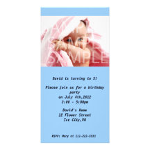 invitation de fête d'anniversaire du garçon carte avec photo