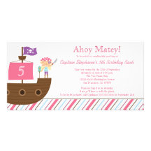 Invitation de fête d'anniversaire du pirate de la  photocarte