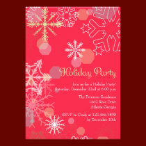 Invitation de fête de vacances de flocons de neige invitations