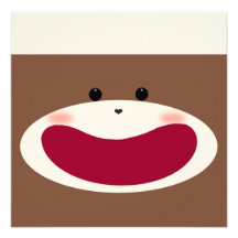 Invitation de garçon de singe de chaussette