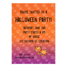 Invitation de Halloween de tigre