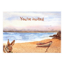 Invitation "de lapin de plage"