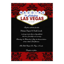 Invitation de Las Vegas mariage damassé de vivats
