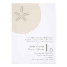 Invitation de mariage du dollar de sable des paren