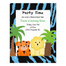 Invitation de partie d'animaux de jungle