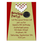 Invitation de partie de bowling cartes postales