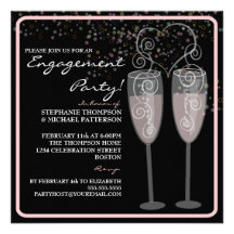 Invitation de partie de fiançailles de Champagne e