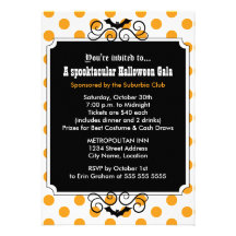 Invitation de partie de gala de Halloween