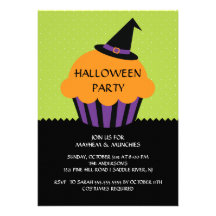 Invitation de partie de Halloween de petit gâteau 