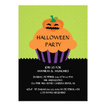 Invitation de partie de Halloween de petit gâteau 