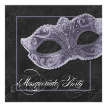 Invitation de partie de mascarade - gris d'ardoise