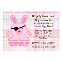 Invitation de partie de Pâques de lapin de pirate