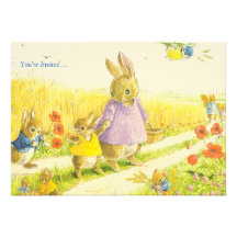 Invitation de partie de Pâques de lapins