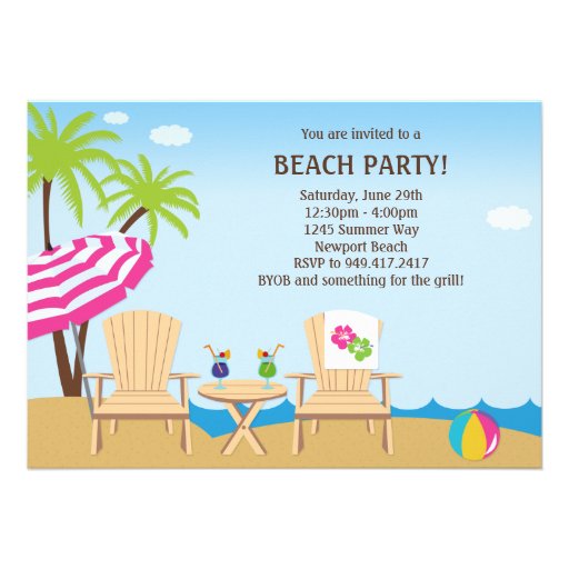 Invitation de partie de plage d'été