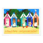 Invitation de partie de plage - huttes de plage