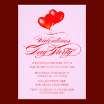 Invitation de partie de valentine de deux ballons  invitations
