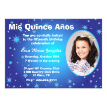 Invitation de Quinceañera de photo d'étoiles