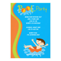 Invitation de réception au bord de la piscine d'an