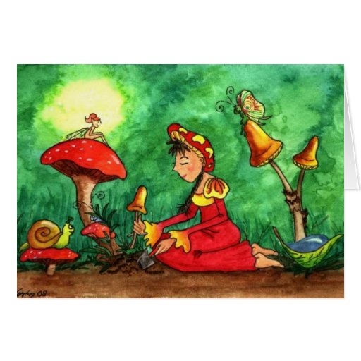 Invitation de réception en plein air de champignon carte de vœux