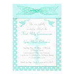 Invitation de sainte communion de point de polka d