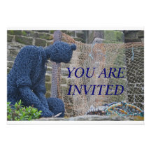 Invitation de sculpture en pêcheur