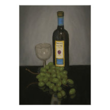 Invitation de vin et de raisins