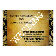 Invitation démodée rustique de mariage campagnard