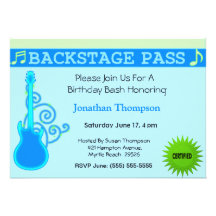 Invitation des coulisses d'anniversaire de passage