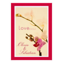 Invitation d'intrigue amoureuse d'amour d'orchidée