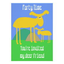 Invitation d'or de bande dessinée de cerfs communs